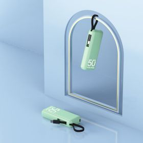 Portable Power Bank Built In Cable External Spare Battery Pack Mini (Option: Green-5000mAh x Typec port)