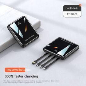 Compact Portable Mobile Power Data Cable 3 In 1 (Option: Black-Flagship-20000mah)