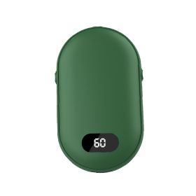 Pebble Hand Warmer Power Bank Two-in-one Portable (Option: Green-2600 MA Battery)