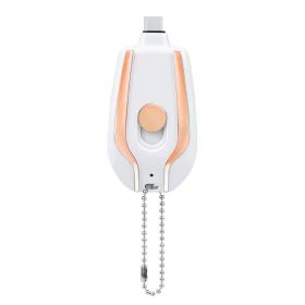 1500mAh Mini Power Emergency Pod Keychain Charger With Type-C Ultra-Compact Mini Battery Pack Fast Charging Backup Power Bank (Option: Pink White-Type c)