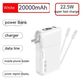 Large Capacity Fast Charge Digital Display Power Bank (Option: White-20000mah)