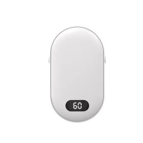 Pebble Hand Warmer Power Bank Two-in-one Portable (Option: White-10000 MA Battery)